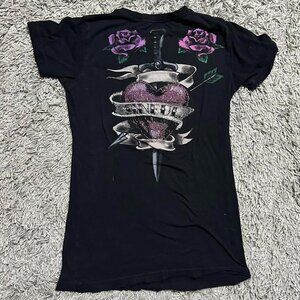 Y2K 2000s Sinful Bedazzled Streetwear Grunge Tee Size  XL